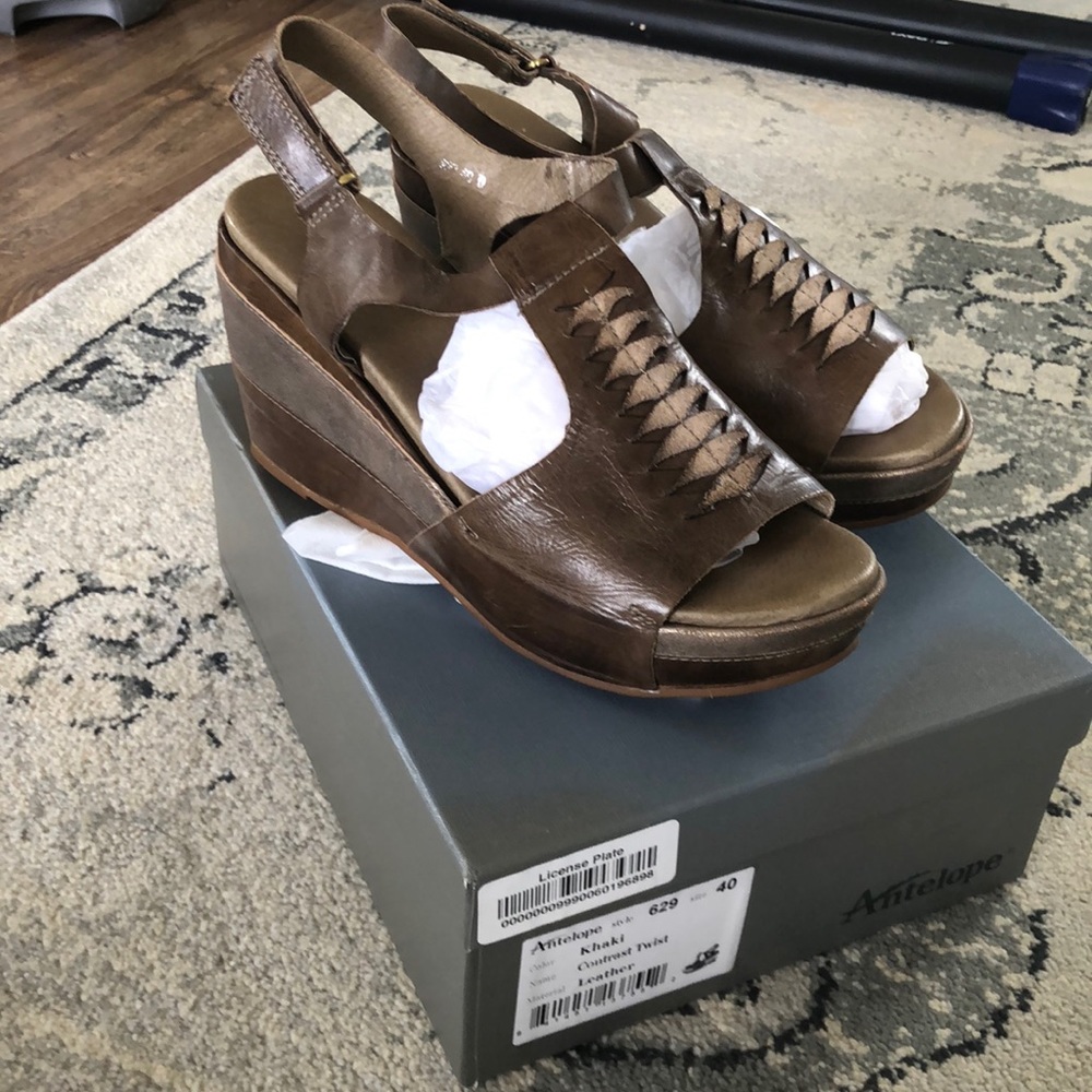 Antelope wedge, leather “Contrast Twist” women’s size 40